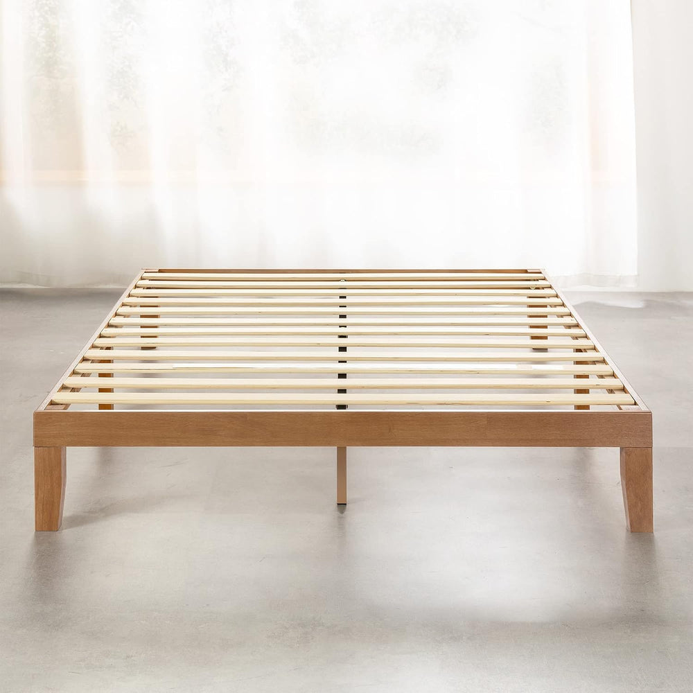 Mellow Naturalista Classic - 12 Inch Solid Wood Platform Bed with Wooden Slat...