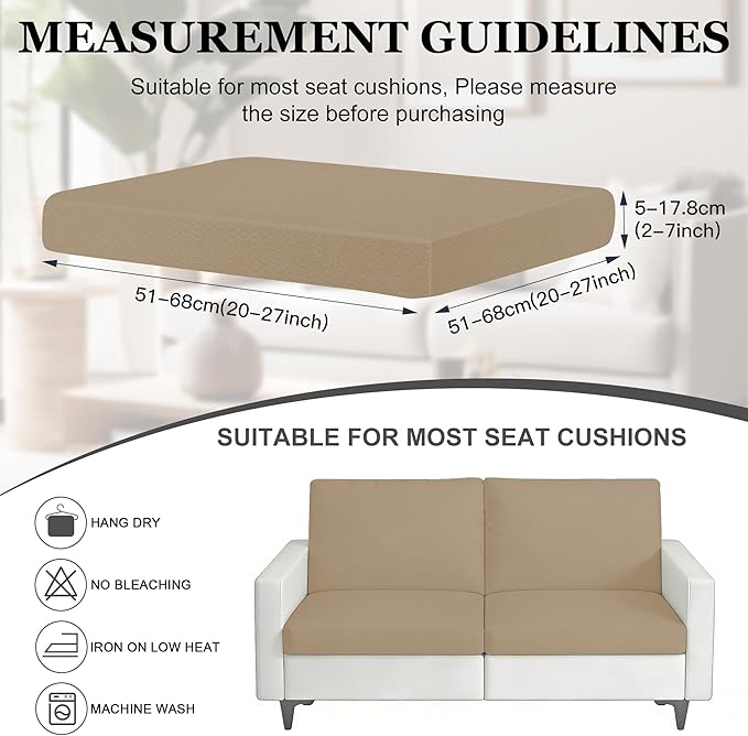 4Pcs Patio Stretch Cushion Covers, Outdoor Sofa Replacement Cover Slipcovers