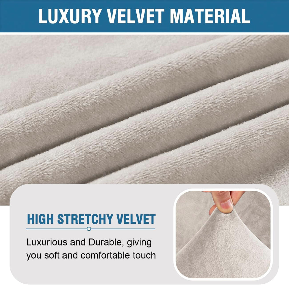 H.VERSAILTEX Armless Accent Chair Covers Thick Velvet Armless Chair Slipcover...