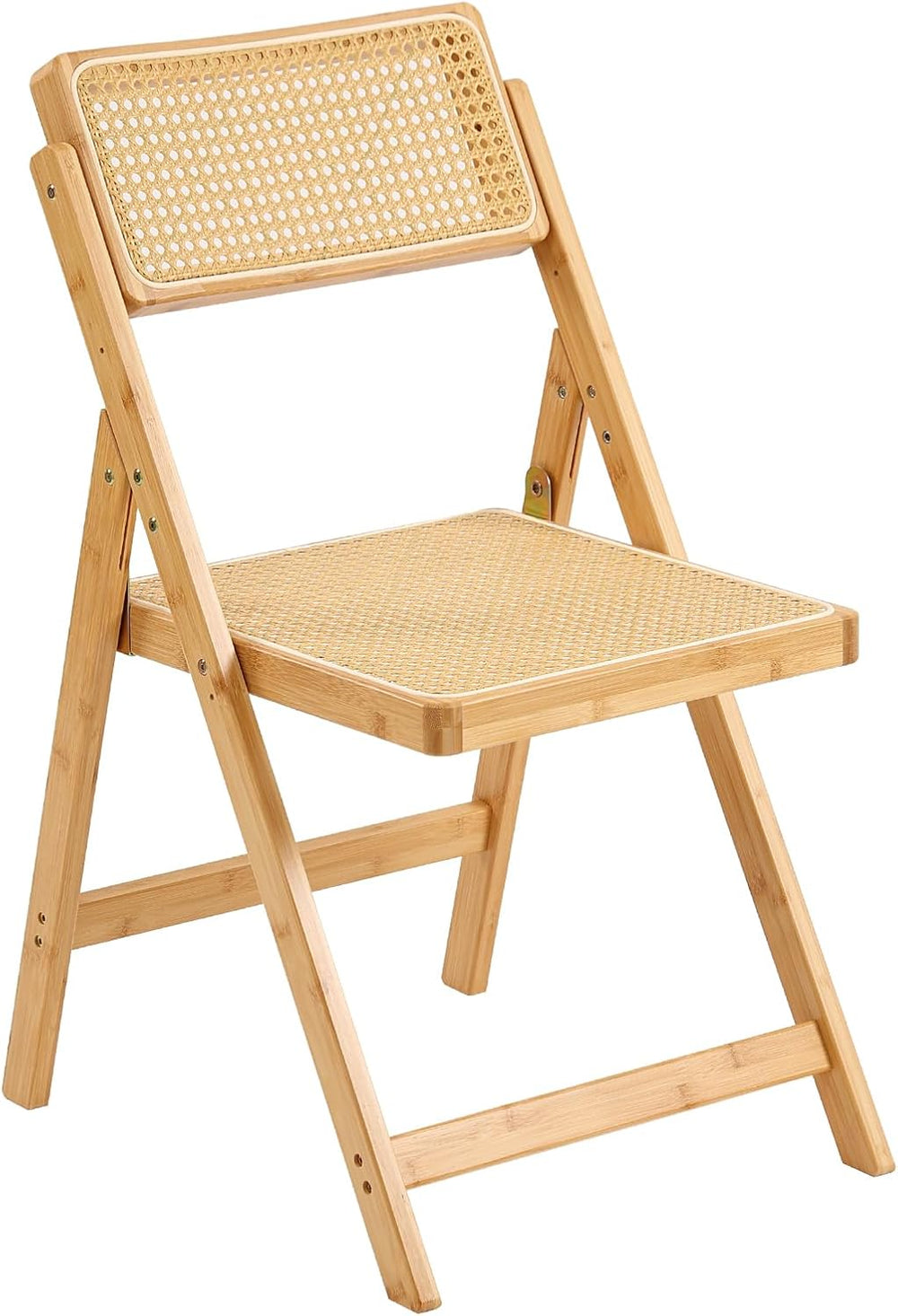 Furlide Rattan Folding Chair, Bamboo Dining Chair for Kitchen, Wood