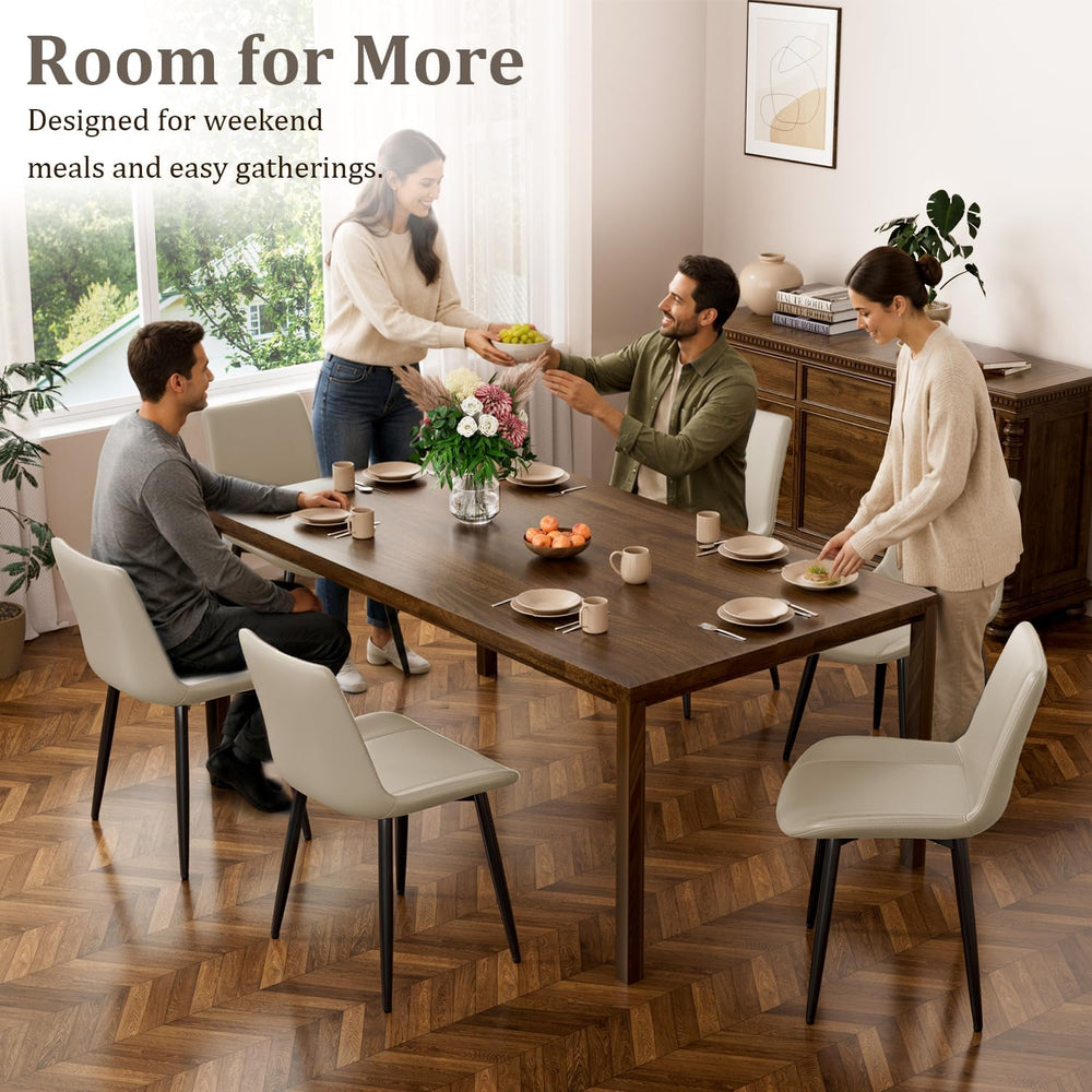 Modern Dining Chairs Set of 4, PU Leather Upholstered Dinner Chairs with Stur...