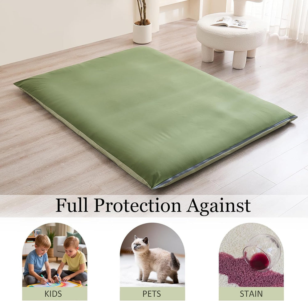 Futon Mattress Cover, Zippered Japanese Floor Mattress Cover