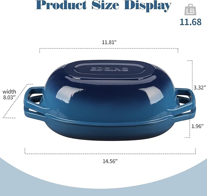 EDGING CASTING Enameled Cast Iron Oval Dutch Oven Pot