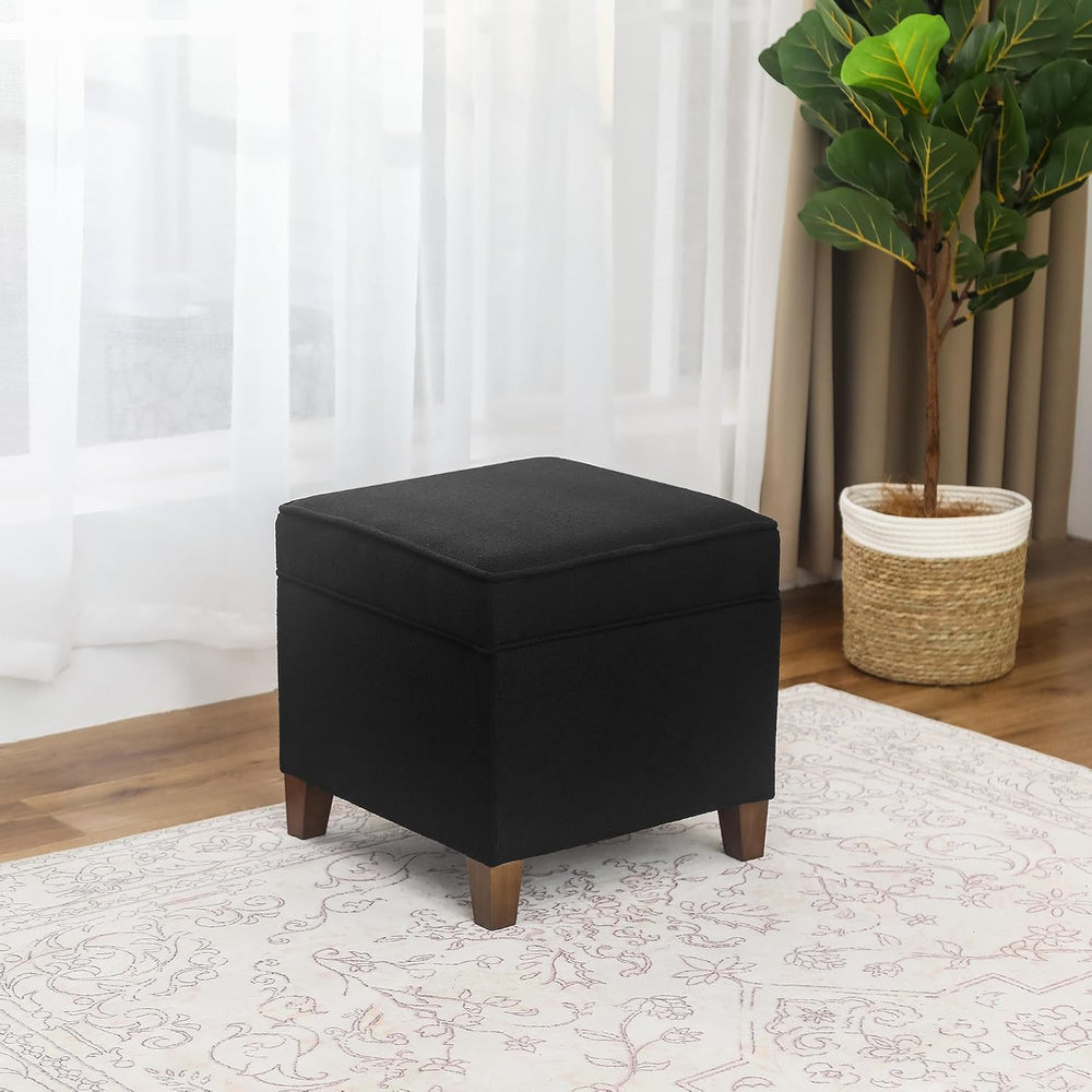 Lienen Ottoman with Storage, 17" Fabric Foot Stools Ottoman for Living R...