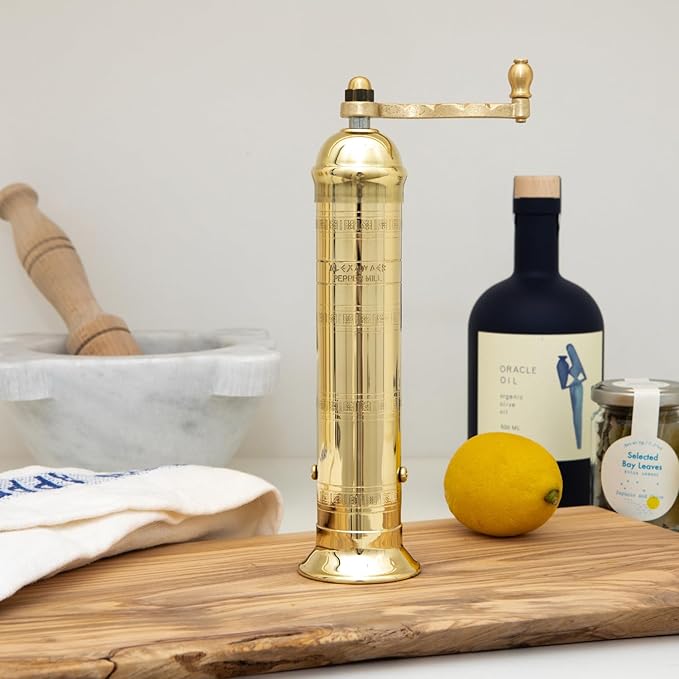 Alexander Home Original Greek Pepper Mill, 9-Inch Brass – European Manual