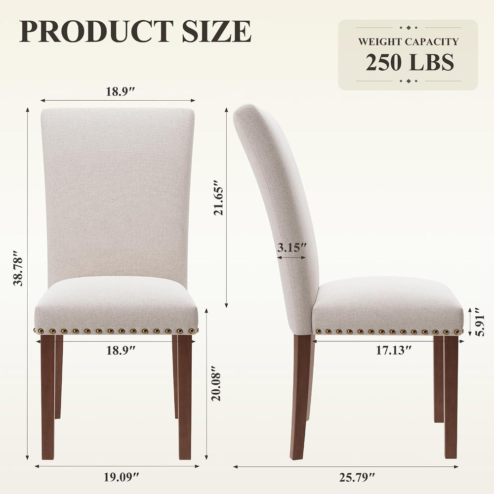 COLAMY Upholstered Parsons Dining Chairs Set of 2, Fabric Dining Room Kitchen...