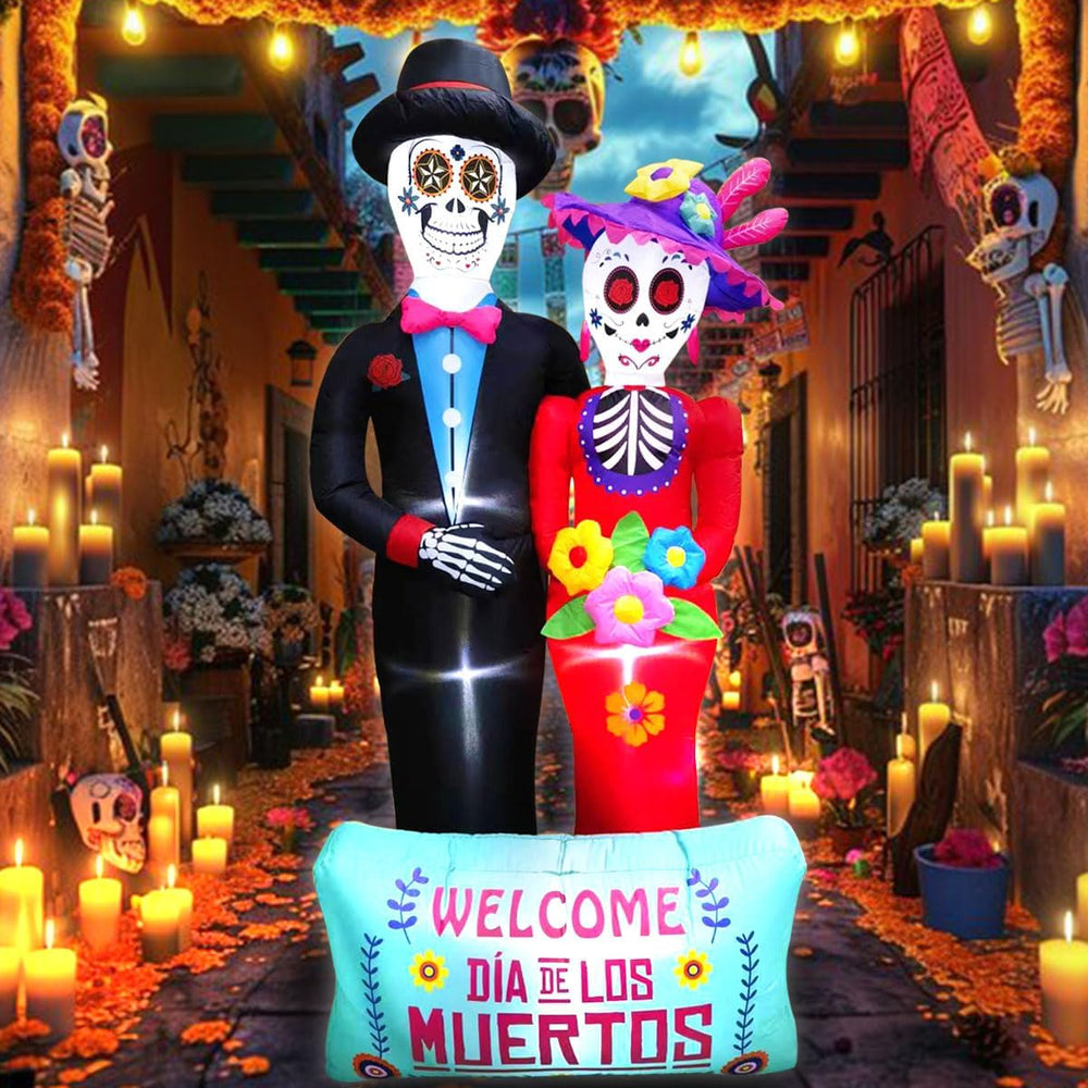Dia De Los Muertos Decoration, 6 FT Halloween Inflatables Dรฉcor Day of The De...
