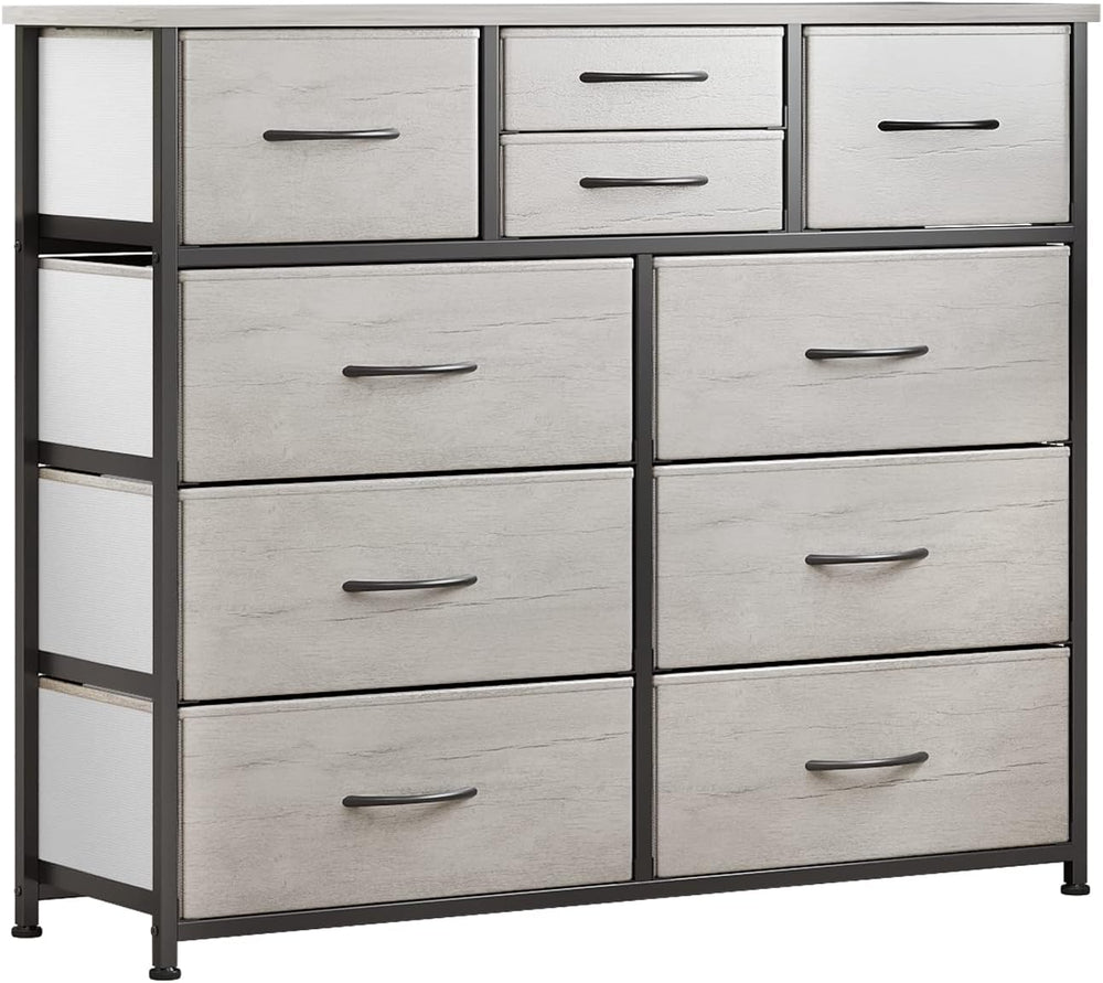 LUMTOK 10 Drawers Dresser for Bedroom,Chest of Drawers for Closets,Greige