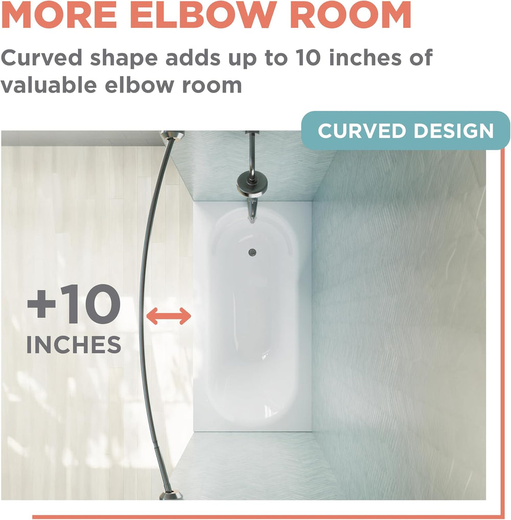 Zenna Home Rustproof Curved Shower Curtain Rod, No Drill Tension or Permanent...