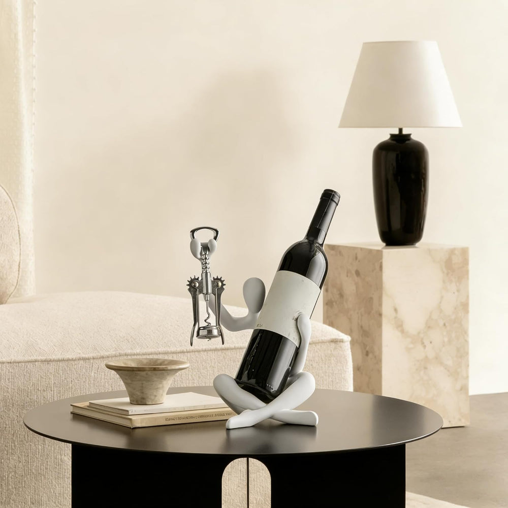 XINXUAN Abstract Wine Bottle Holder Home Decor, Resin Hollow-Out Design Decor...