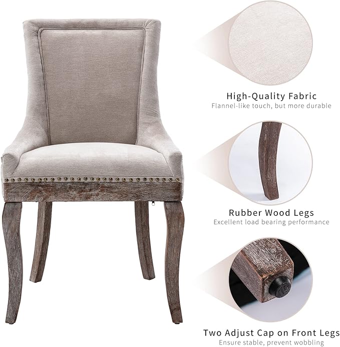 Dining Chairs Set of 4, Kitchen & Dining Room Chairs, Fabric Upholstered ...