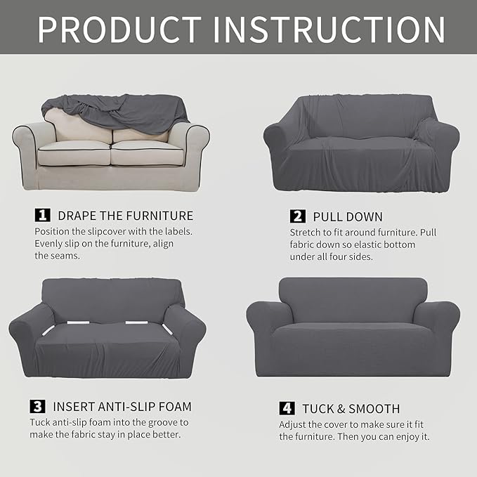 Easy-Going Stretch Oversized Loveseat Slipcover 1-Piece Sofa Cover Furniture