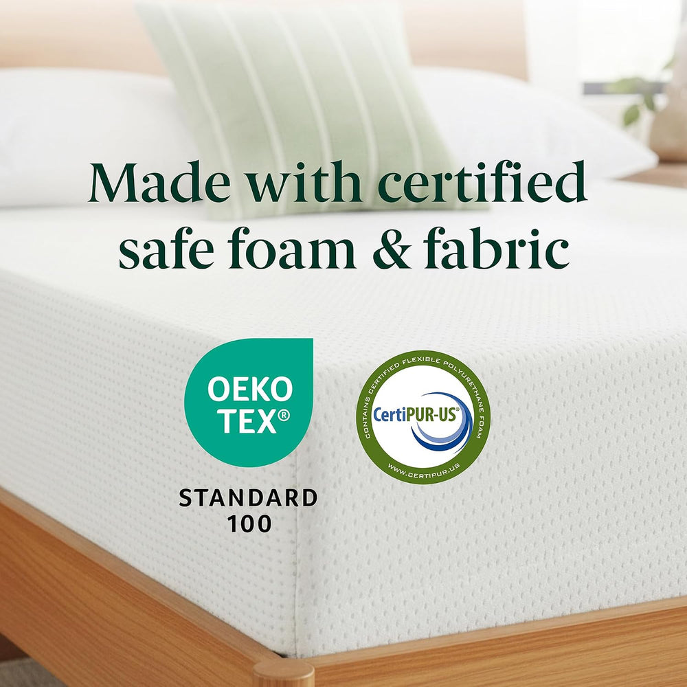 Zinus 6 Inch Twin Green Tea Memory Foam Mattress, Medium Firm Feel