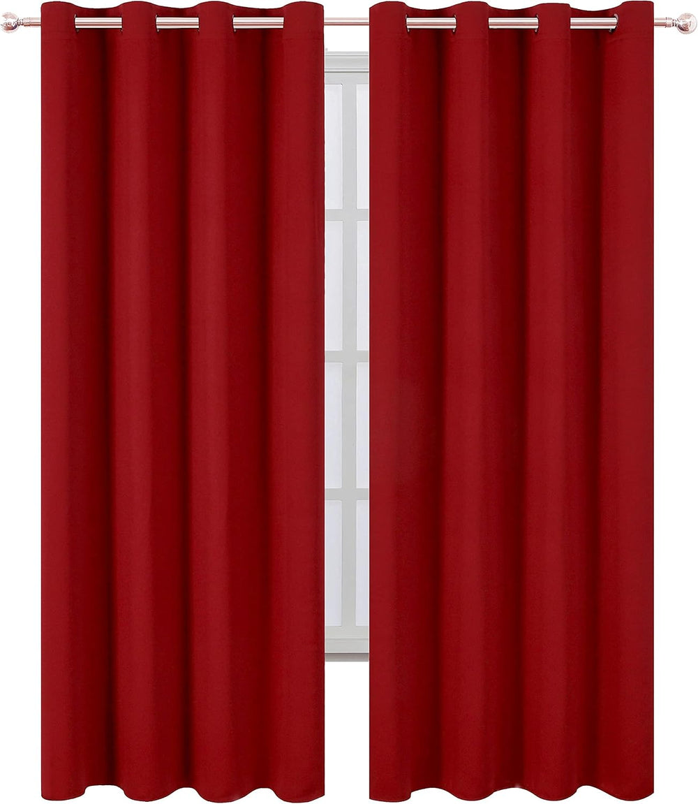 Red Curtains 52 x 84 Inch Long/Blackout Curtains Set of 2 Panels/Room Darkeni...