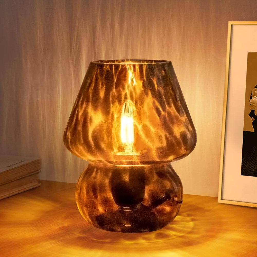 ONEWISH Mushroom Lamp Small Vintage Table Lamp for Bedroom Nightstand, Bedsid...