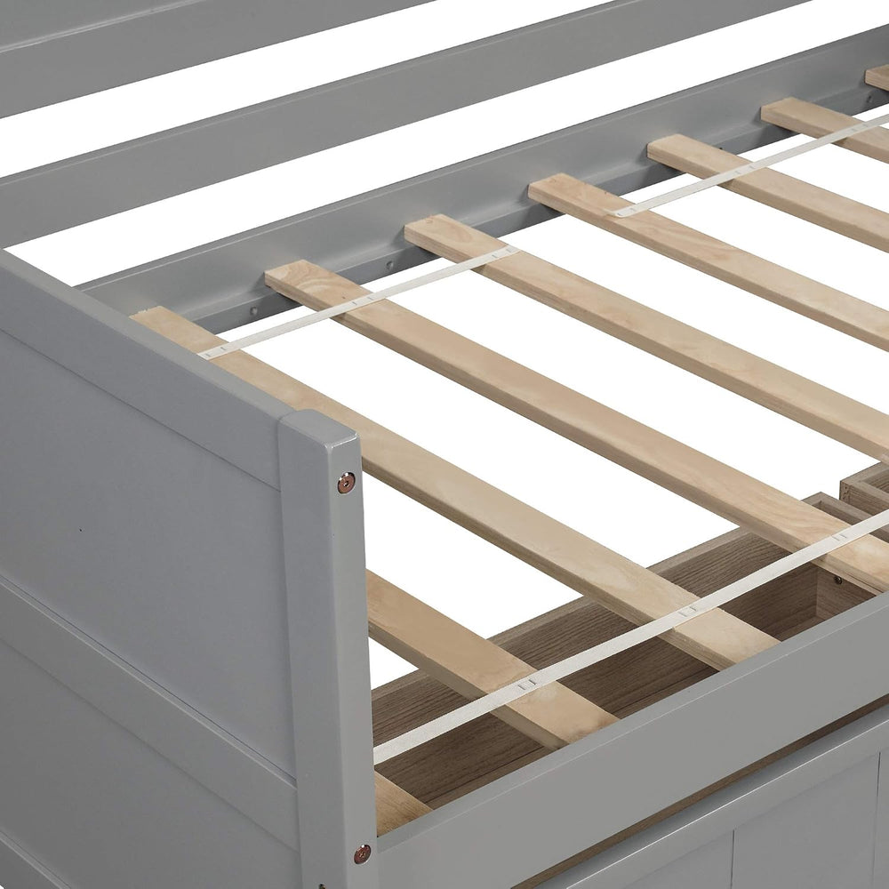 SOFTSEA Twin Daybed Frame with Drawers Wood Day Bed with Storage Sofa Bed Fra...
