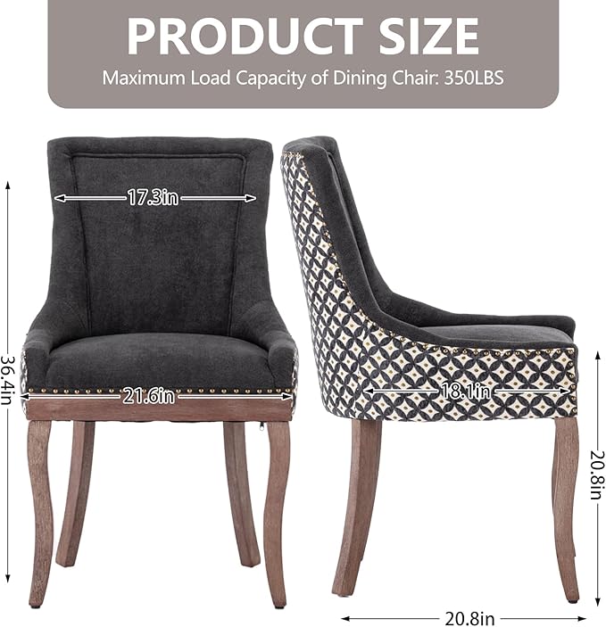 Modern Dining Chairs Set of 6, High Back Dining Chairs Side Chairs with Solid...