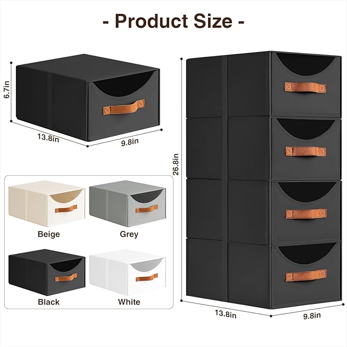 Homsorout Stackable Storage Drawers