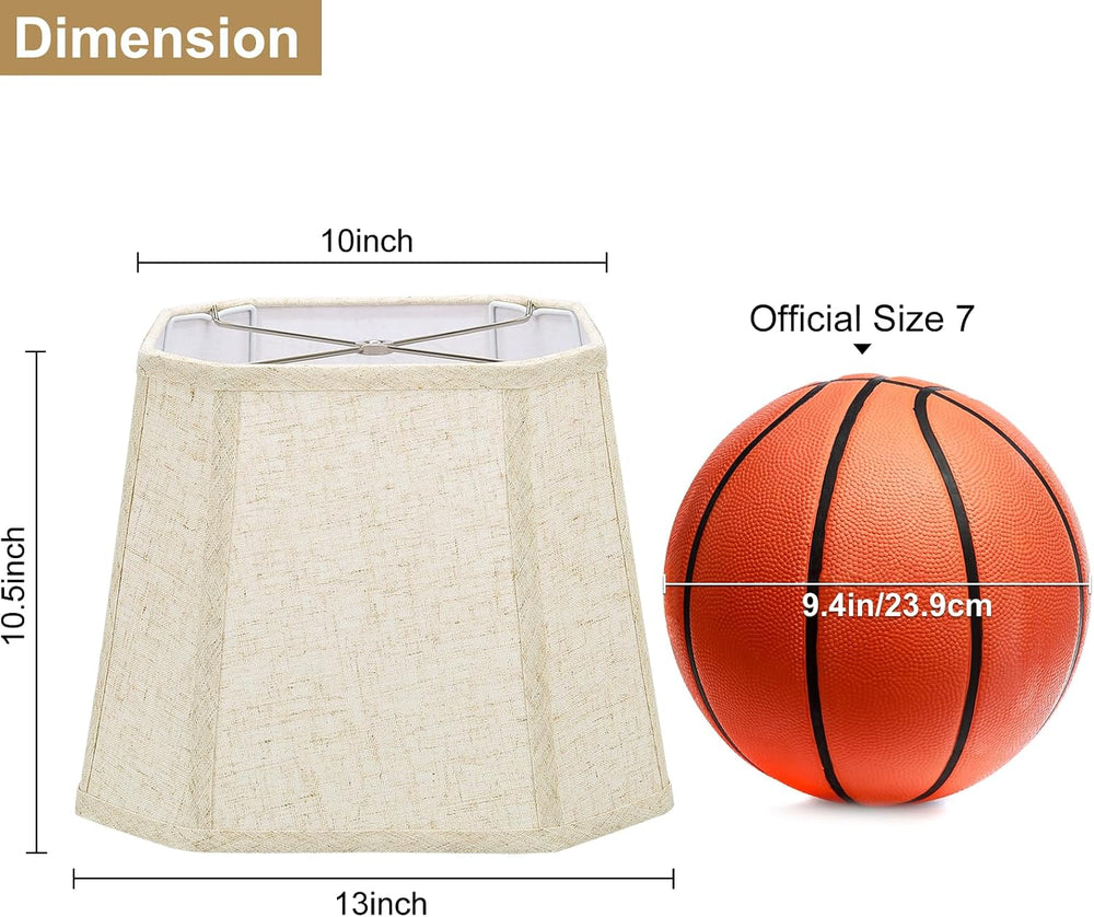 Rectangle Lamp Shades Set of 2, 10.5" x 10"x 13" Medium Cut Co...