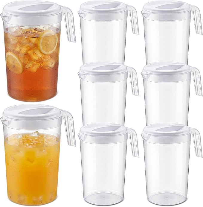6 Pcs 4 Quart / 1 Gallon Plastic Pitchers