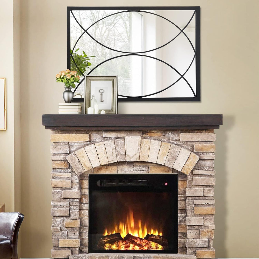 HQiJun Black Rectangle Wall Mirror, Farmhouse Decorative Mirror for Entryway,...
