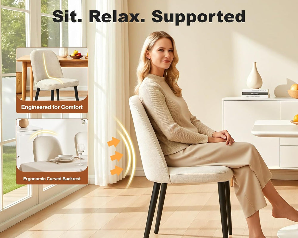 Upholstered Dining Chairs Set of 4, Chenille Fabric Modern Dining Room Chairs...