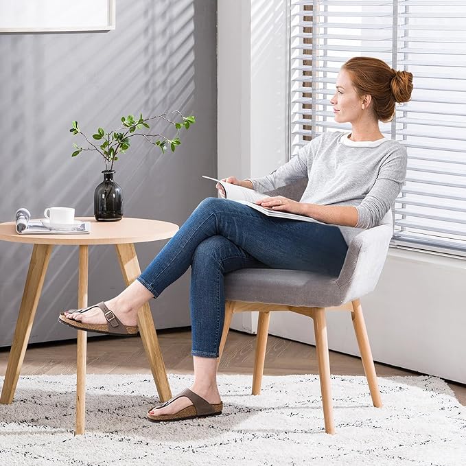 Desk Chair No Wheels Comfy Accent Chair for Living Dining Room Bedroom Vanity...
