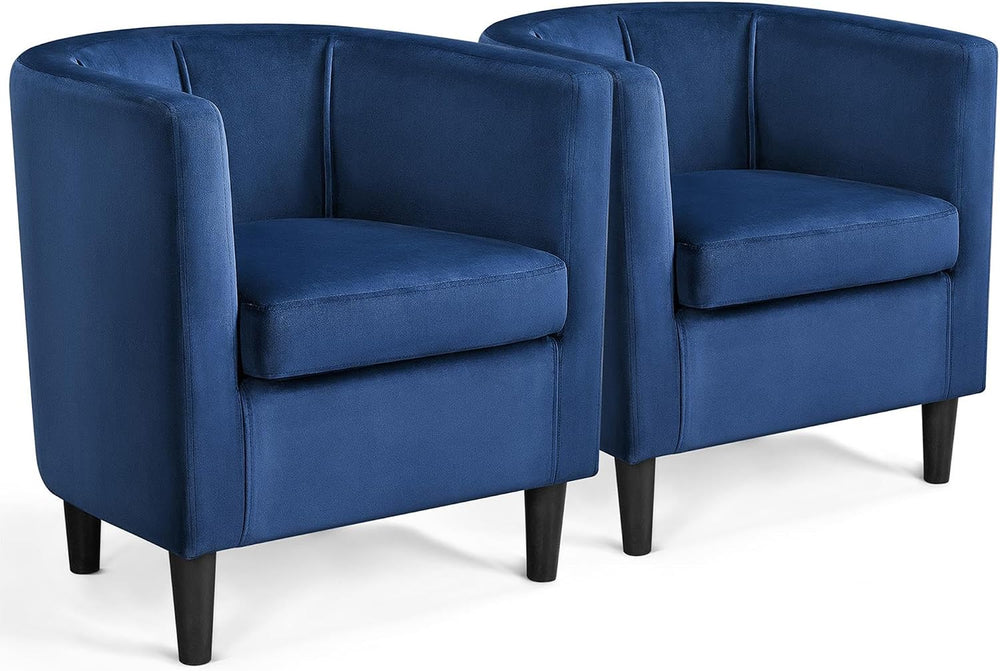 Yaheetech Barrel Accent Chairs Set of 2, Modern Armchairs, Blue