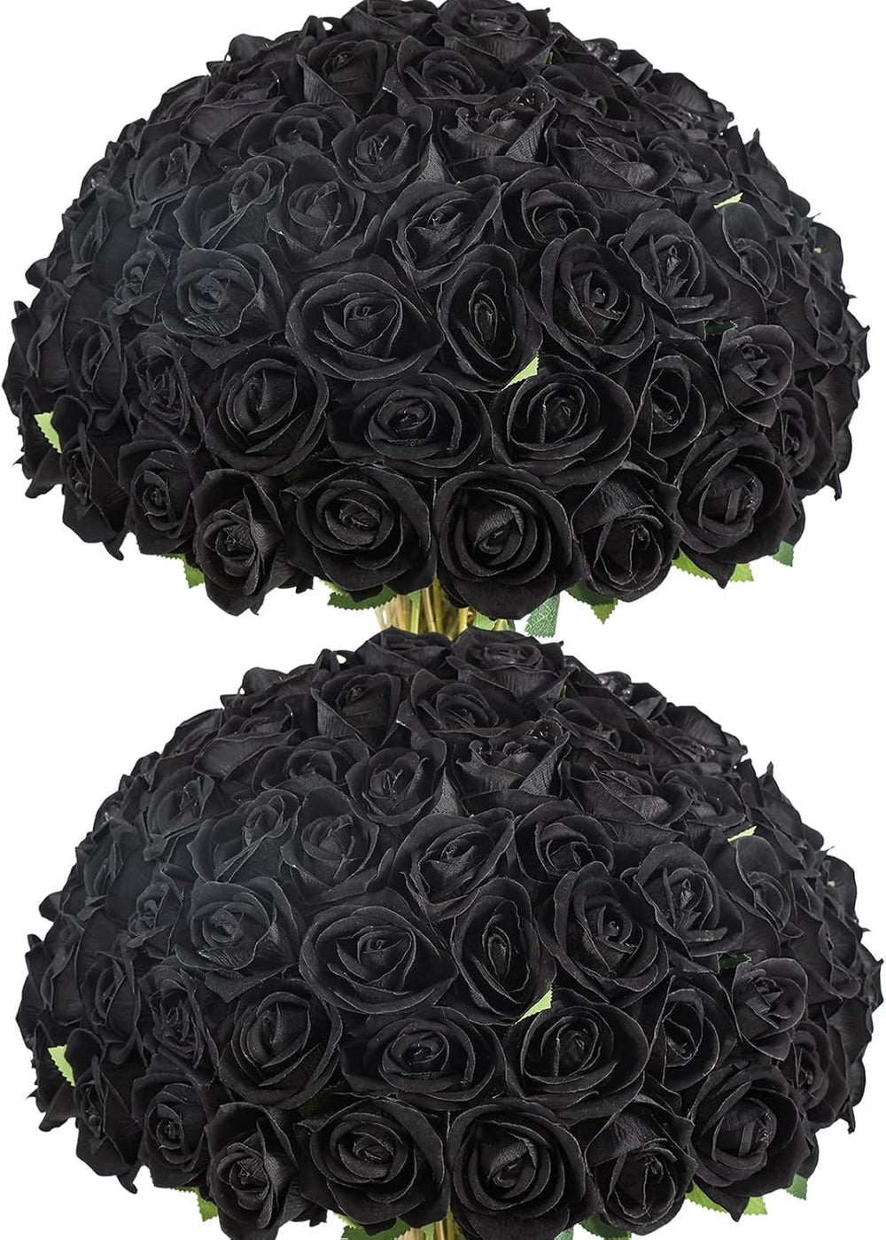 Coferset 50pcs Velvet Artificial Roses Flowers in Bulk,Black