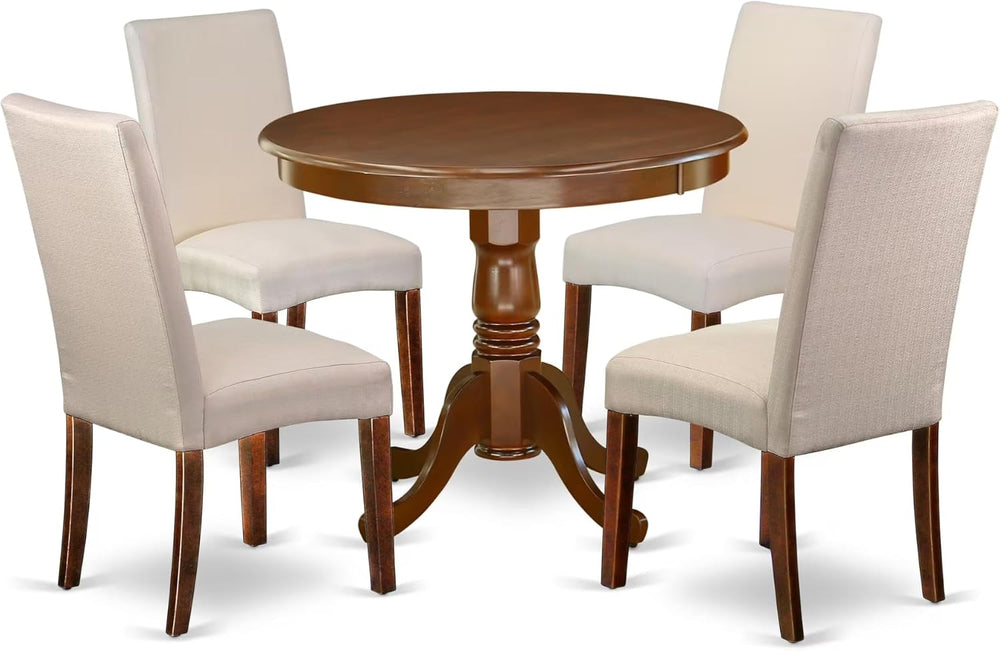 East West Furniture ANDR5-MAH-01 5 Piece Kitchen Table & Chairs Set Inclu...