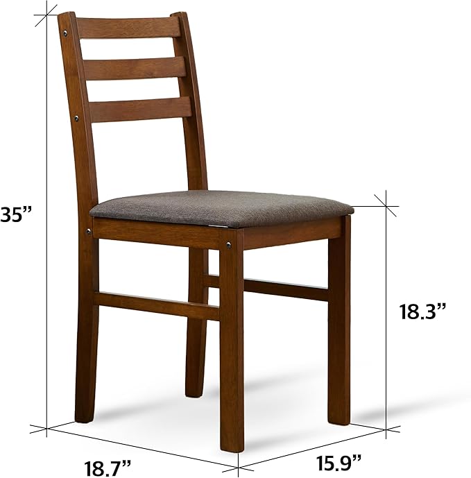 Livinia Seattle Modern Farmhouse Kitchen Dining Room Chair Set of 2, Solid Wo...