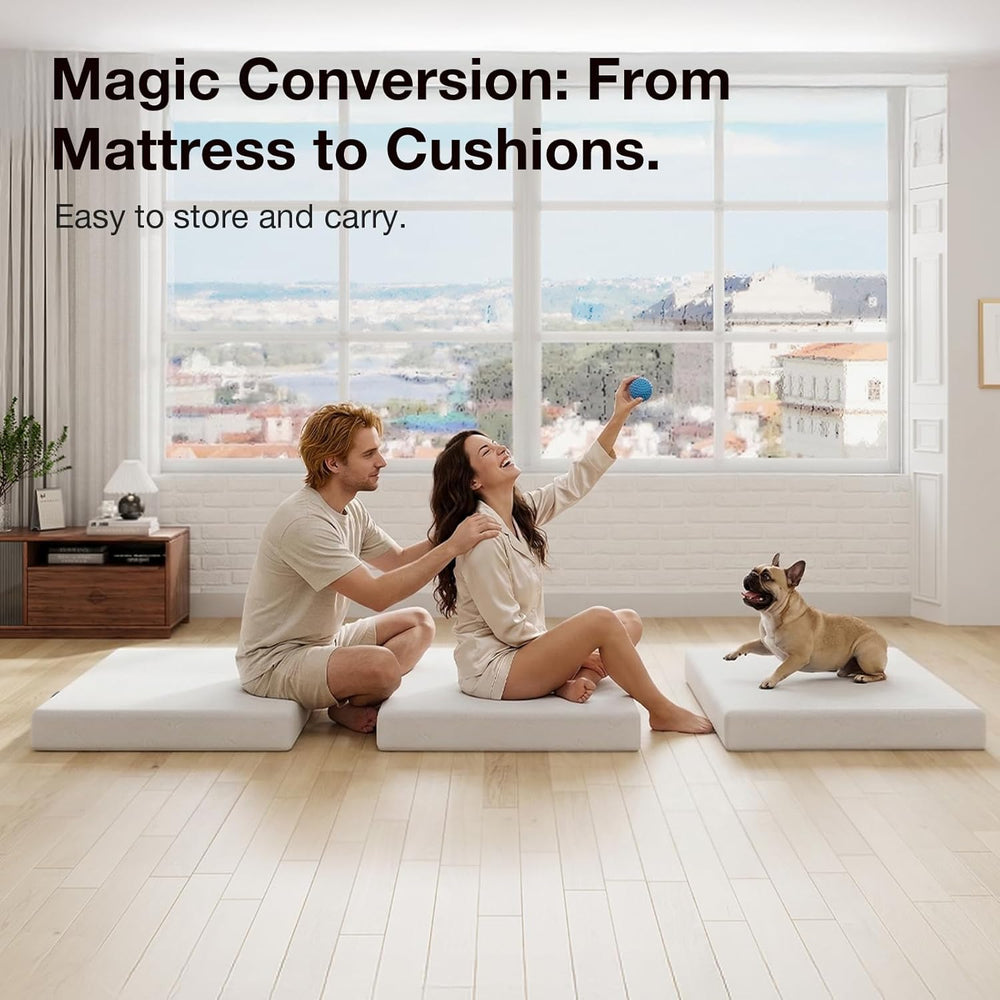 Avenco Tri-fold Mattress Topper - 4 Inch Single Size Portable Floor Mattress ...