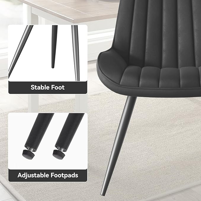 Modern Dining Chairs Set of 2,Upholstered Dining Room Chairs with Thick Cushi...
