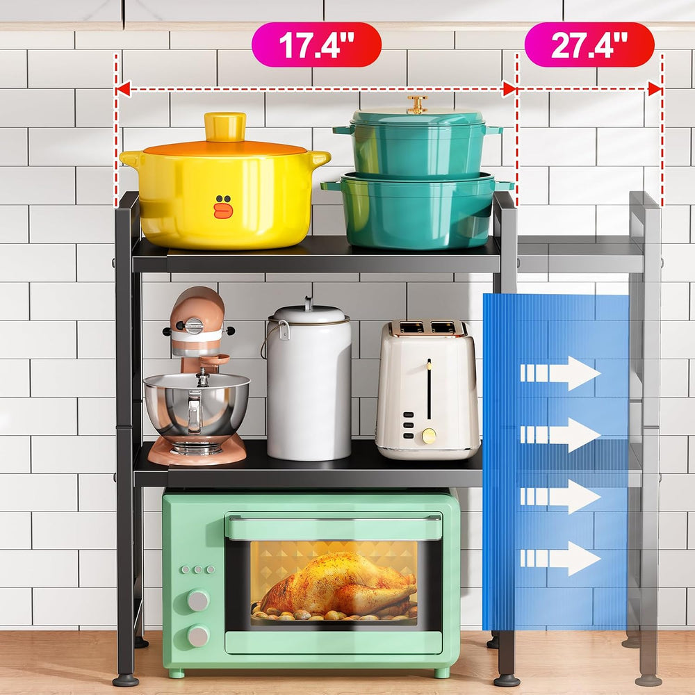 Microwave Stand, 3-Tier Expandable(17.4"- 27.4") Heavy Duty Adjusta...