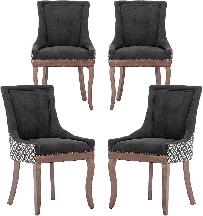 Modern Dining Chairs Set of 4, High Back Dining Chairs Side Chairs with Solid...