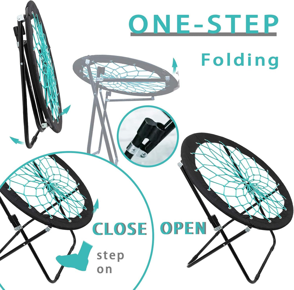 CampLand Bunjo Bungee Dish Chair - Versatile Folding Chair with Fun Bouncy De...