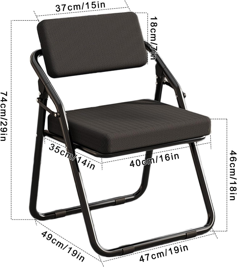 Portable Mesh Foldable Chair, Ergonomic Folding Dining, Comfortable Breathabl...