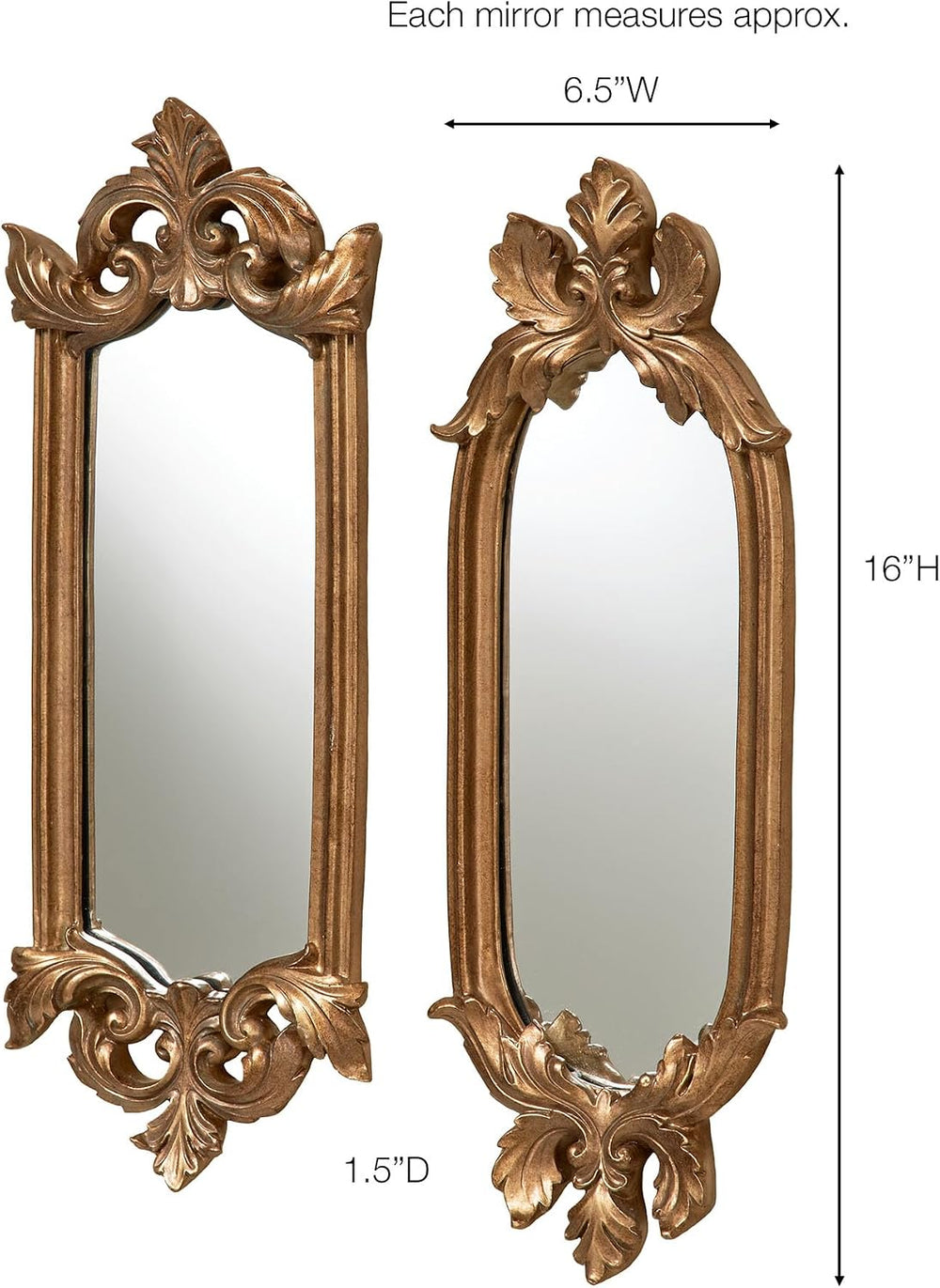 Antique Gold Accent Wall Mirrors Mirror Set Home Decor Shabby Chic Ornate