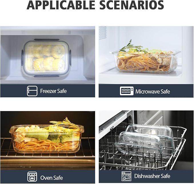 S SALIENT 18 Pieces Glass Food Storage Containers
