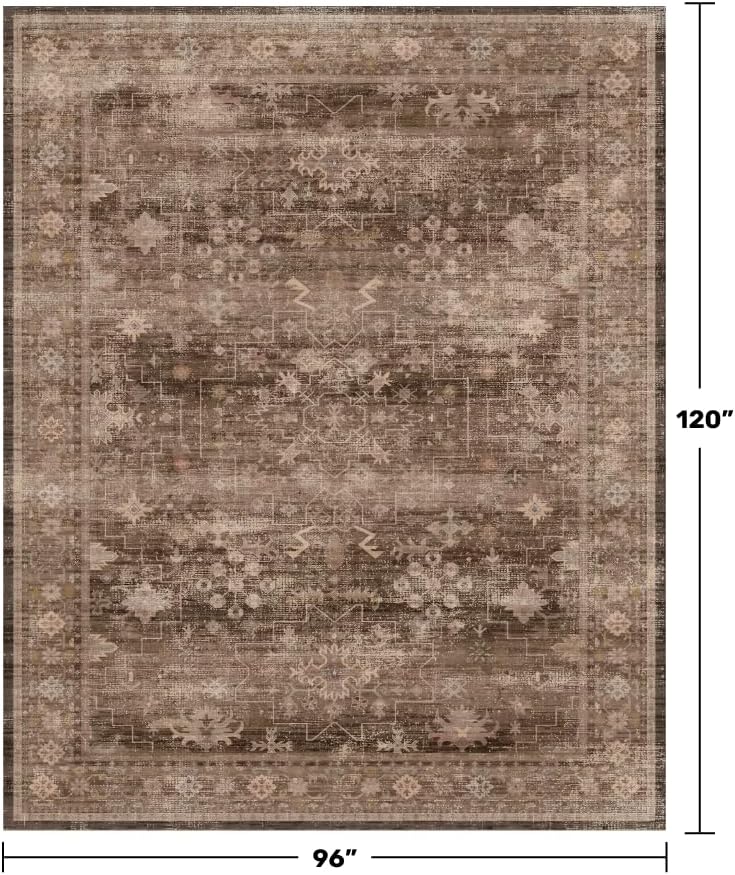 Hazo Haus Boho Taupe Brown Living Room Rug 8x10 - Modern Vintage Traditional ...