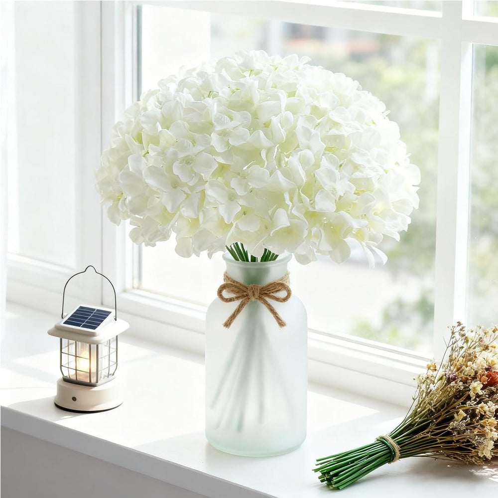 100 Pcs Faux White Hydrangea Artificial Flowers Bulk Fake Flowers