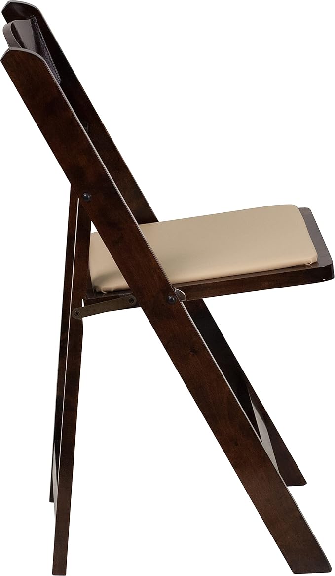 Flash Furniture 2 Pack HERCULES Series Fruitwood Wood Folding Chair with Viny...