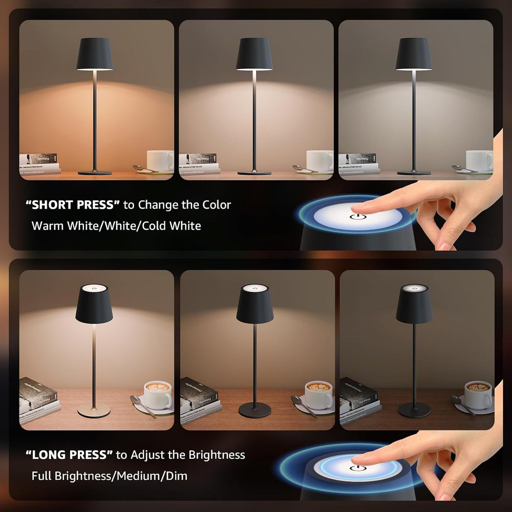 uuffoo 3 Pack Cordless Table Lamp Rechargeable 5000mAH Battery Operated Light...