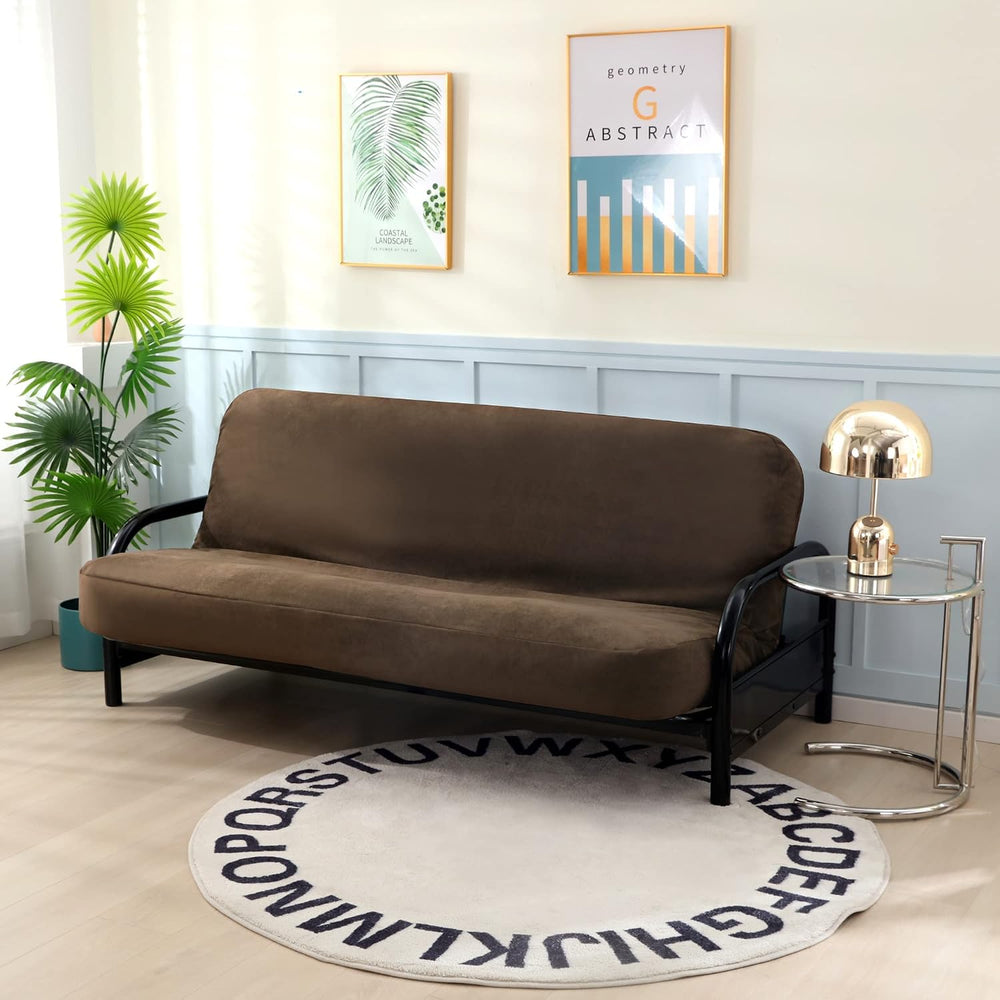 OctoRose Full Size 54x75x8inch 3 Side Zipper Classic Soft Micro Suede Futon C...