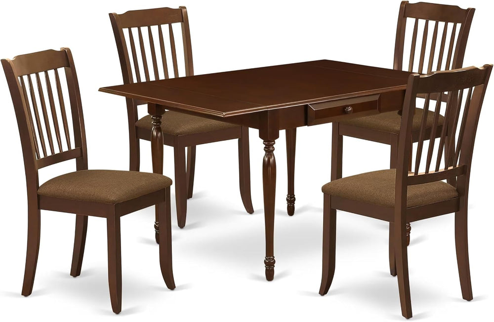 East West Furniture MZDA5-MAH-C 5 Piece Kitchen Table Set for 4 Includes a Re...
