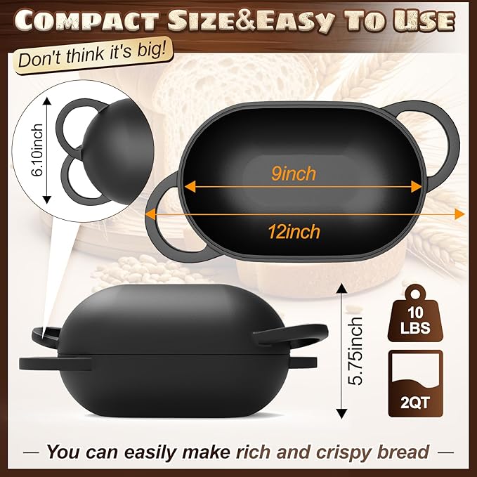 Enameled Cast Iron Oval Bread Oven