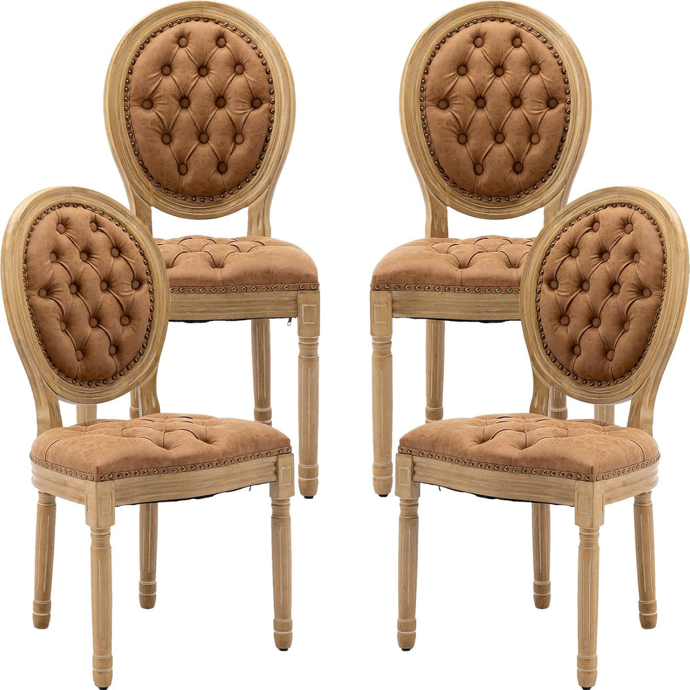 French Country Dining Chairs Set of 4, Caramel Kitchen & Dining Room Chai...