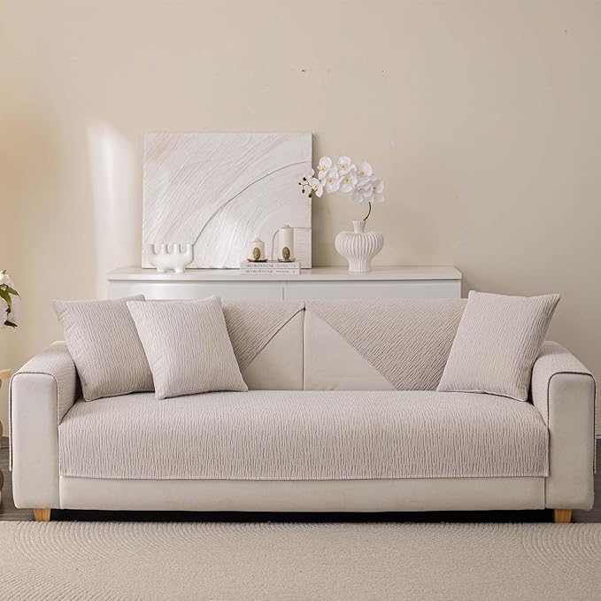 Soft Waterproof Chenille Cover Washable, Non Slip Sectional Sofa Covers