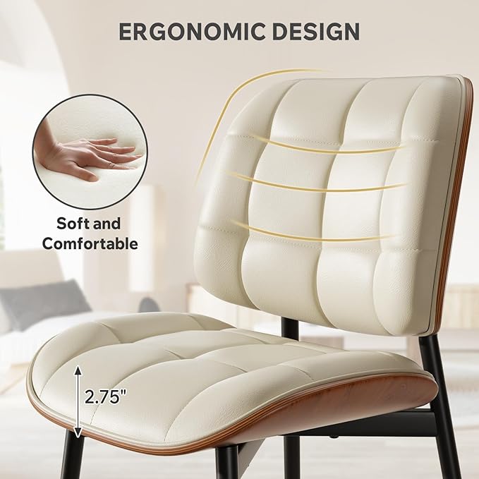 Dining Chairs Set of 6, Mid Century Modern Dining Room Chair with Thick Cushi...