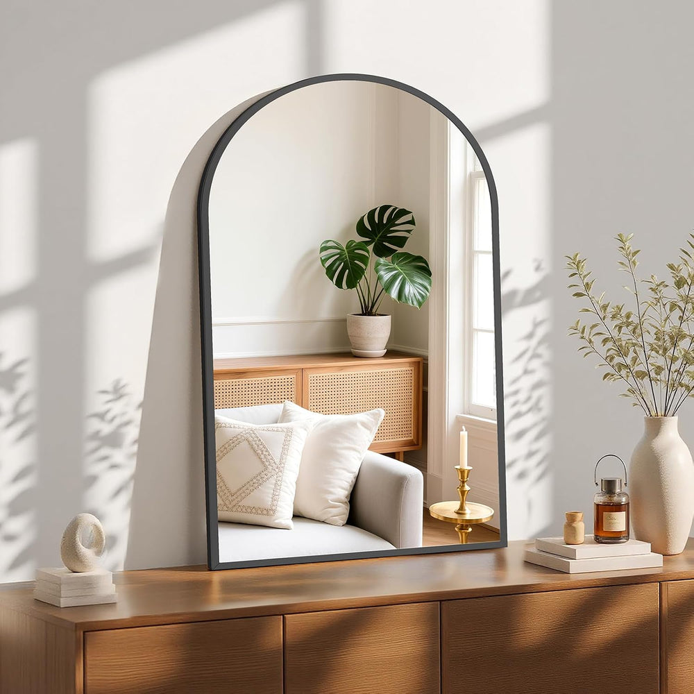 Sweetcrispy 24"x36" Arched Black Bathroom Mirrors for Wall, Vanity ...